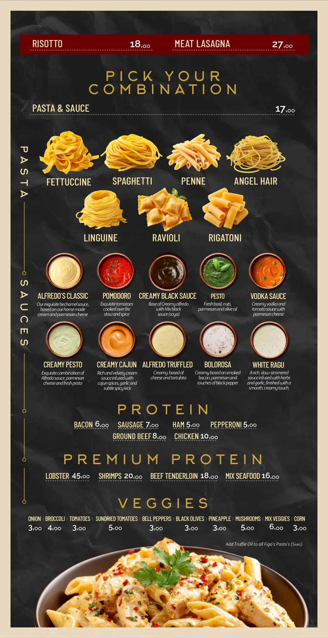 Figo Pizza & Pasta menu
