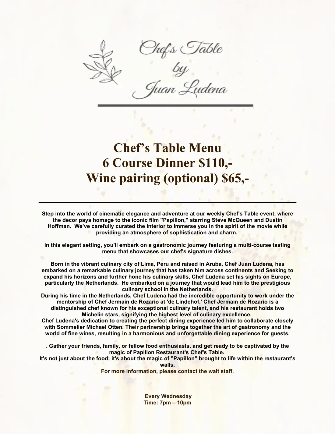 Restaurante Papillon cardápio