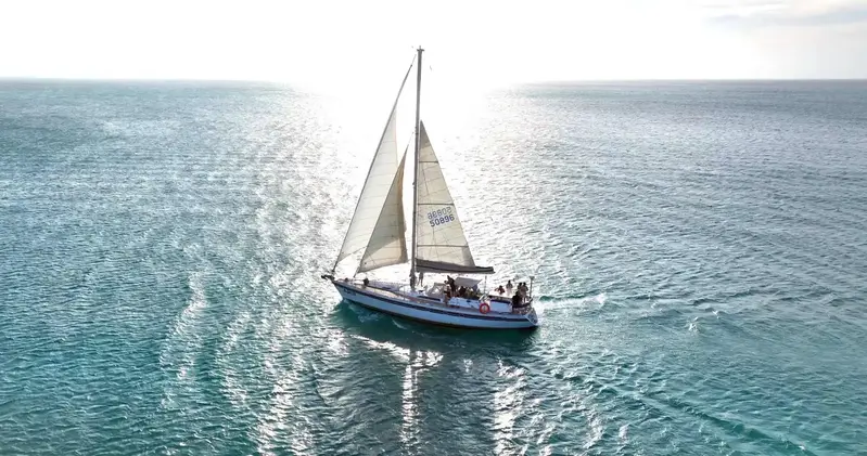 Under sail off the coast