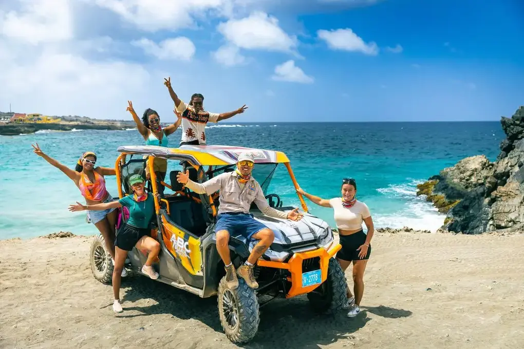 Our team on the ABC Tours UTV at the coast