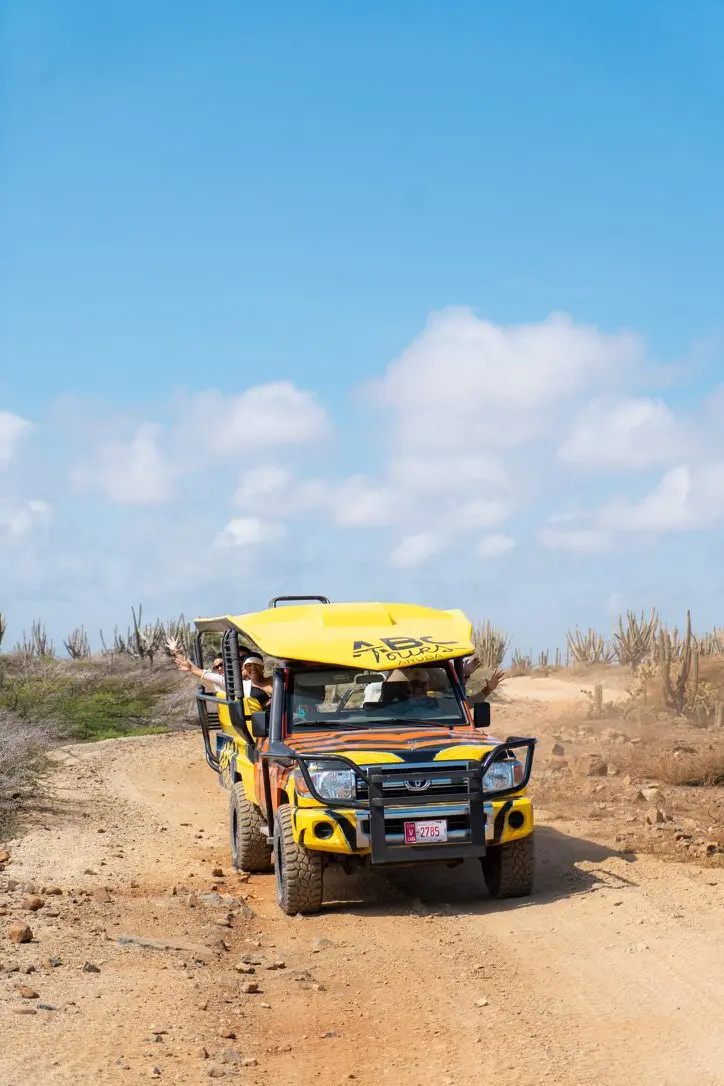 The ABC Tours jeep on the way to the Natural Pool