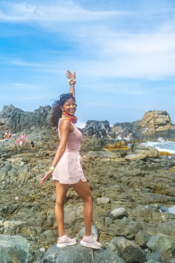 Talitha on the rocks at the north coast