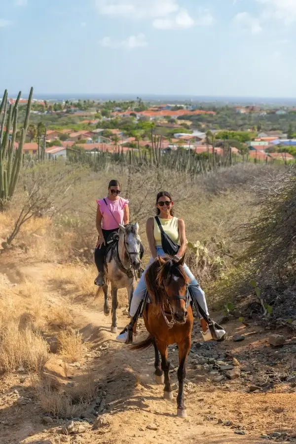 Riding through the cunucu on the Wariruri horse tour