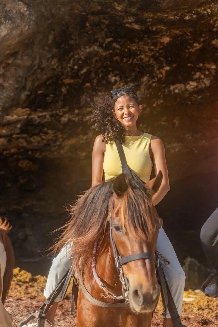 Talitha on horseback at Wariruri